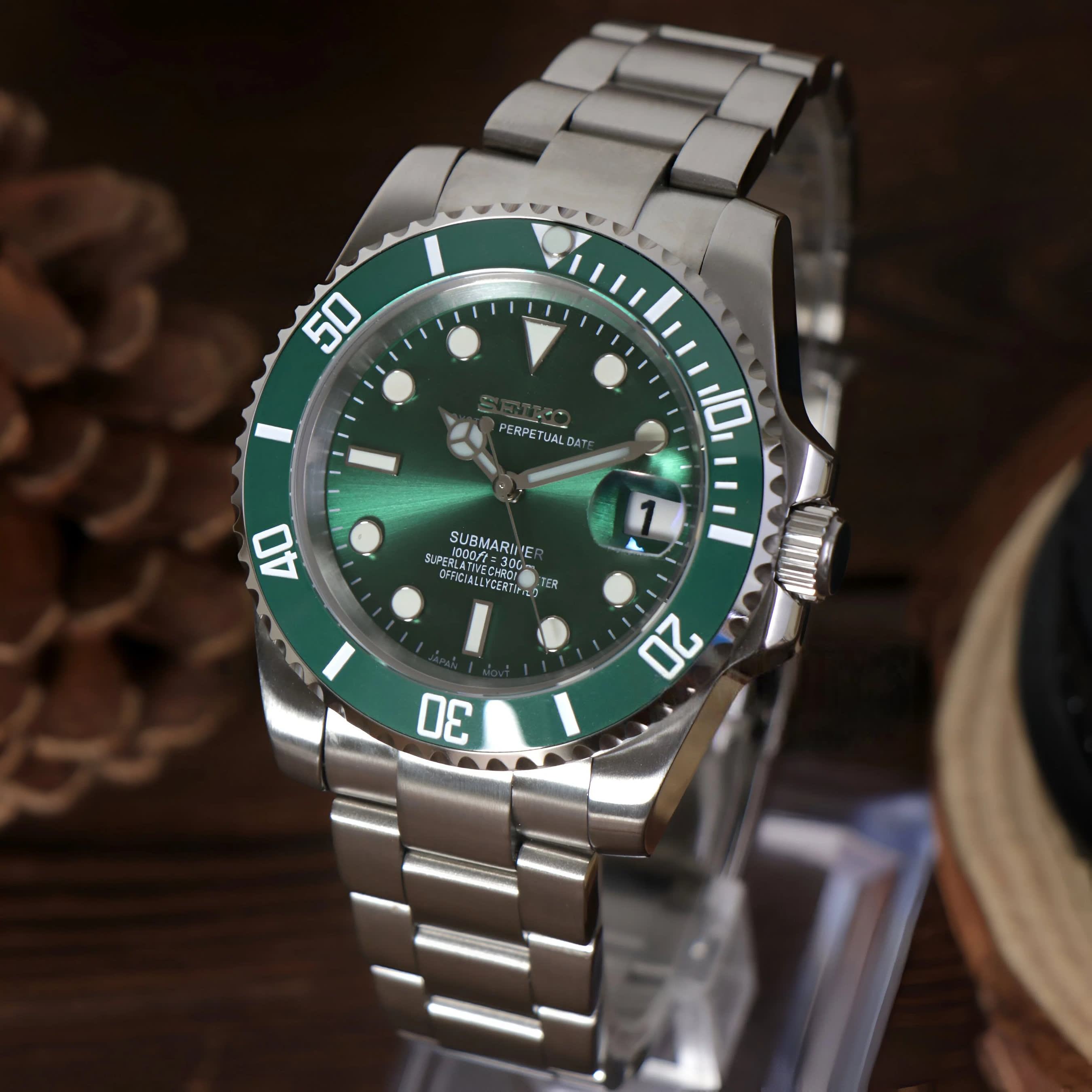 Seiko Green Hulk Submariner MOD