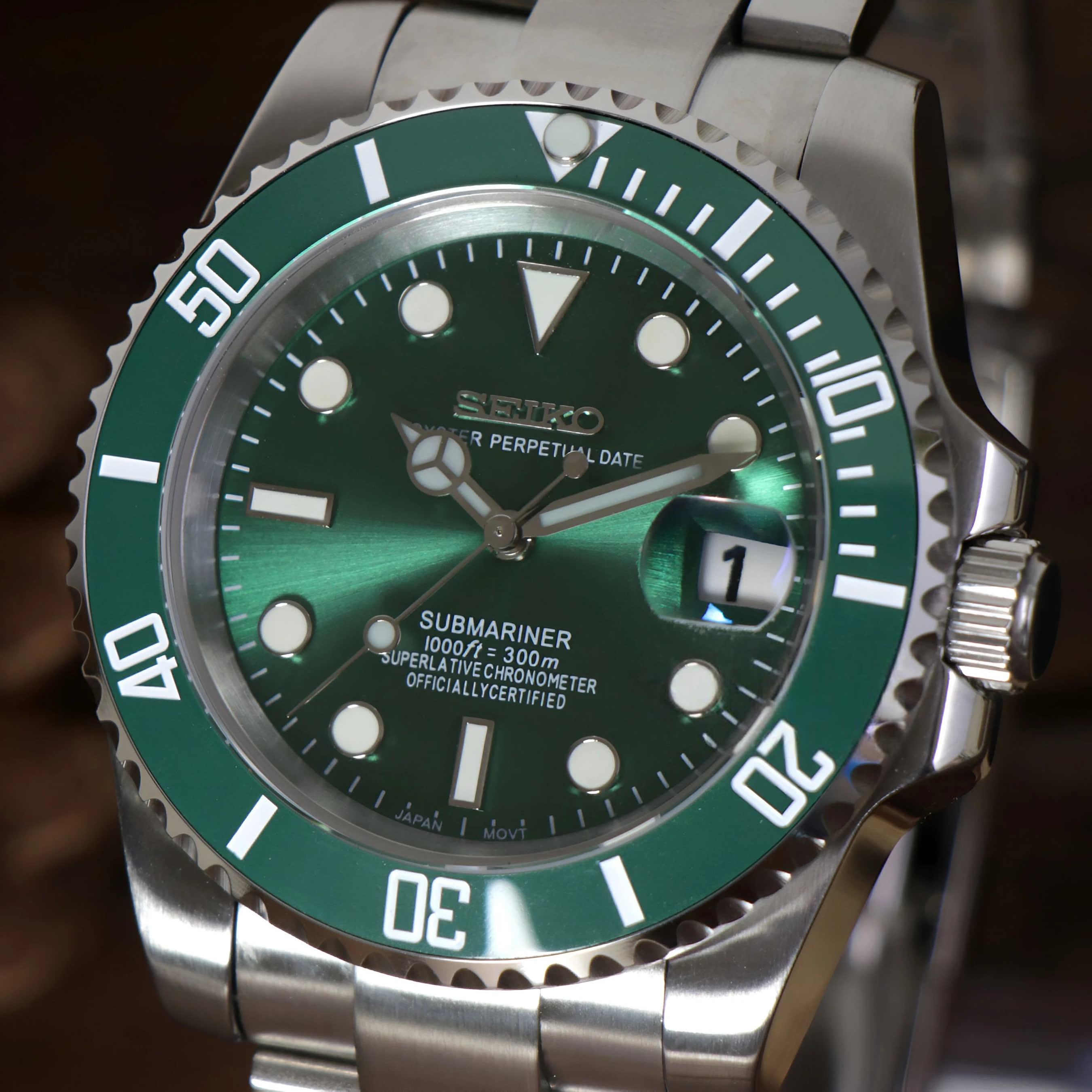 Seiko Green Hulk Submariner MOD