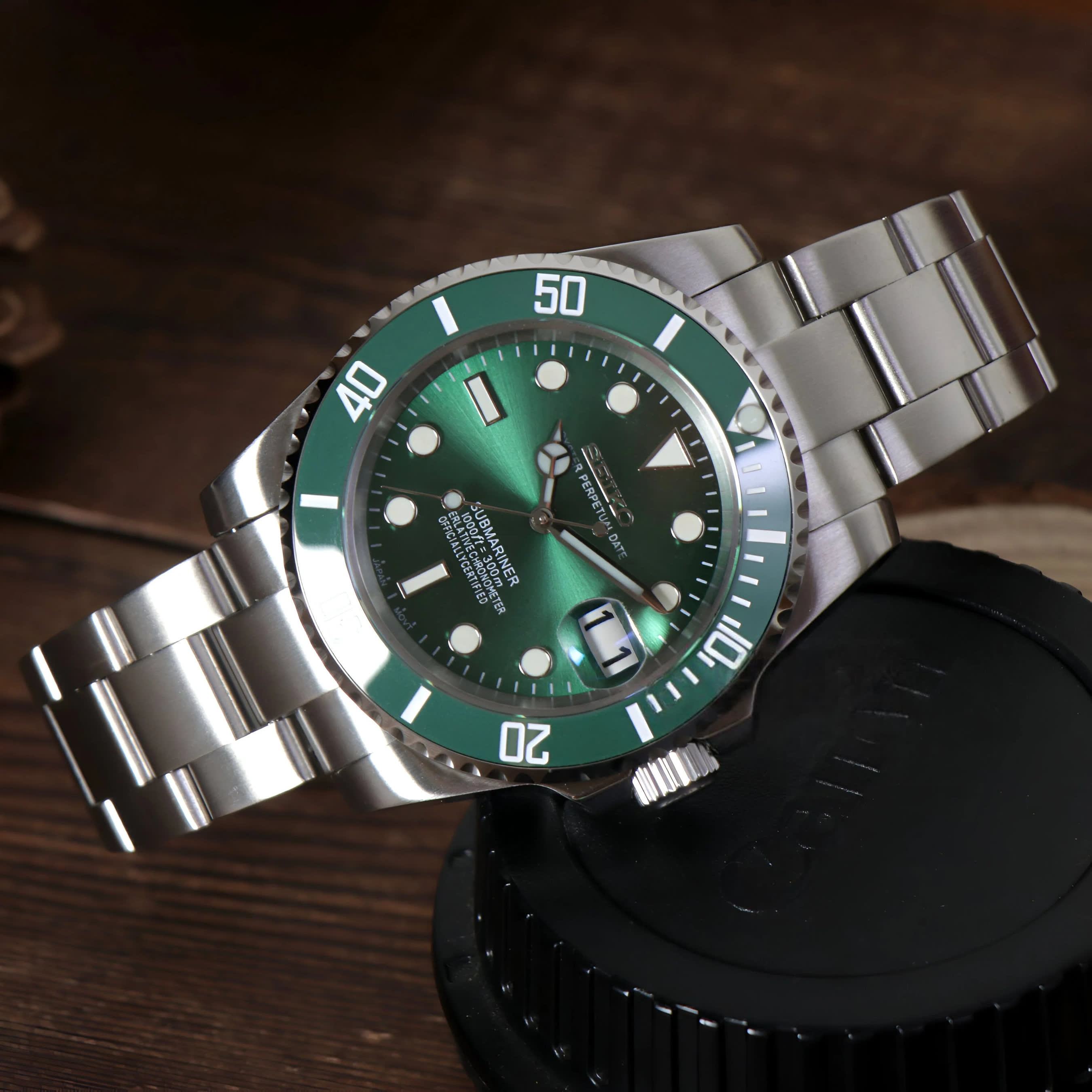 Seiko Green Hulk Submariner MOD