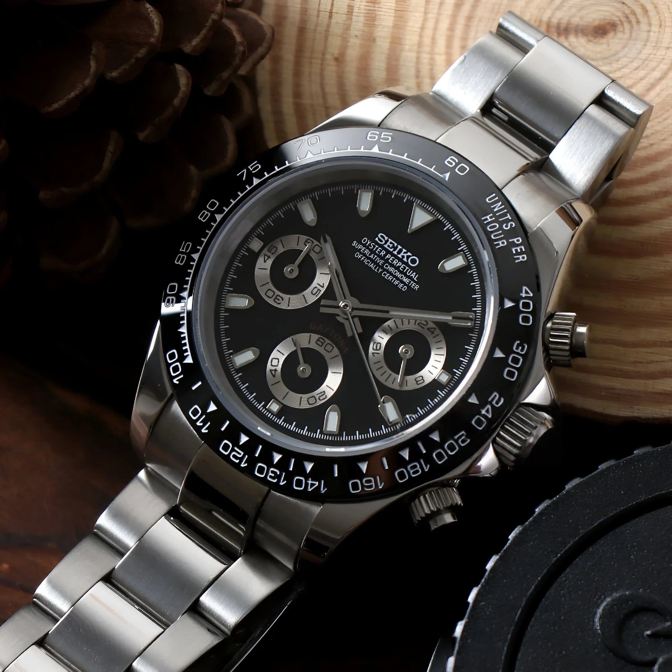Seiko Black Panda Daytona MOD
