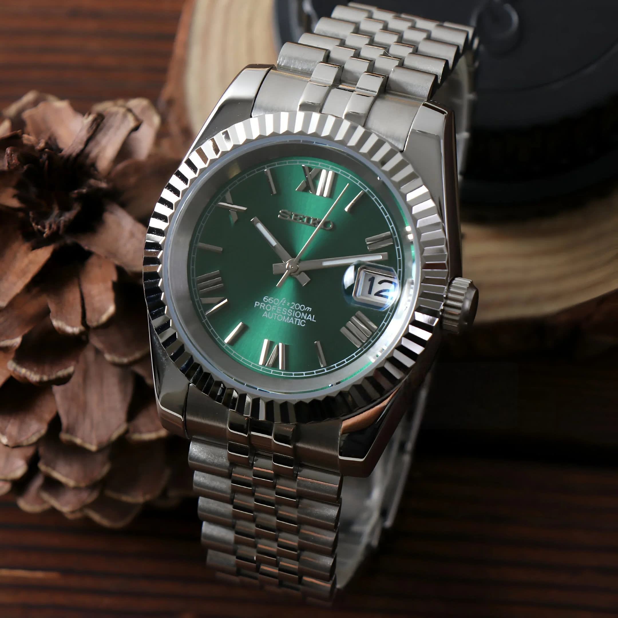 Seiko Green Roman Datejust MOD