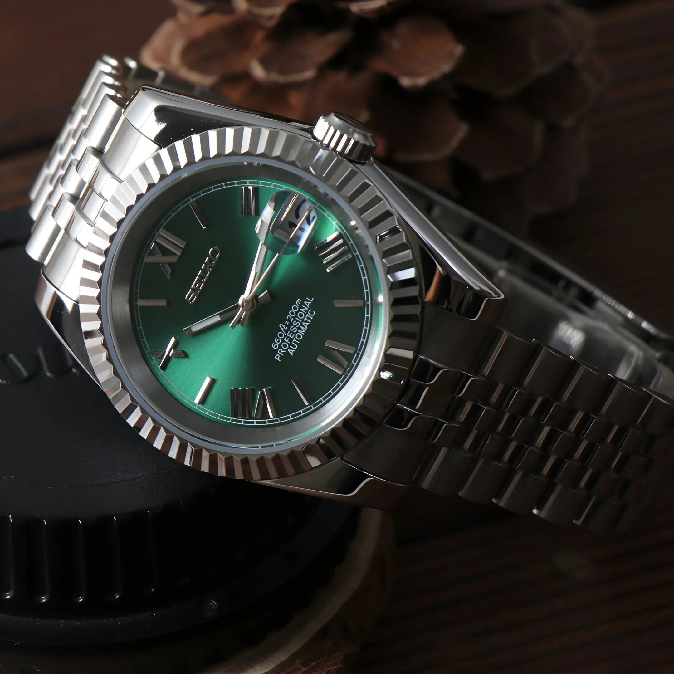 Seiko Green Roman Datejust MOD