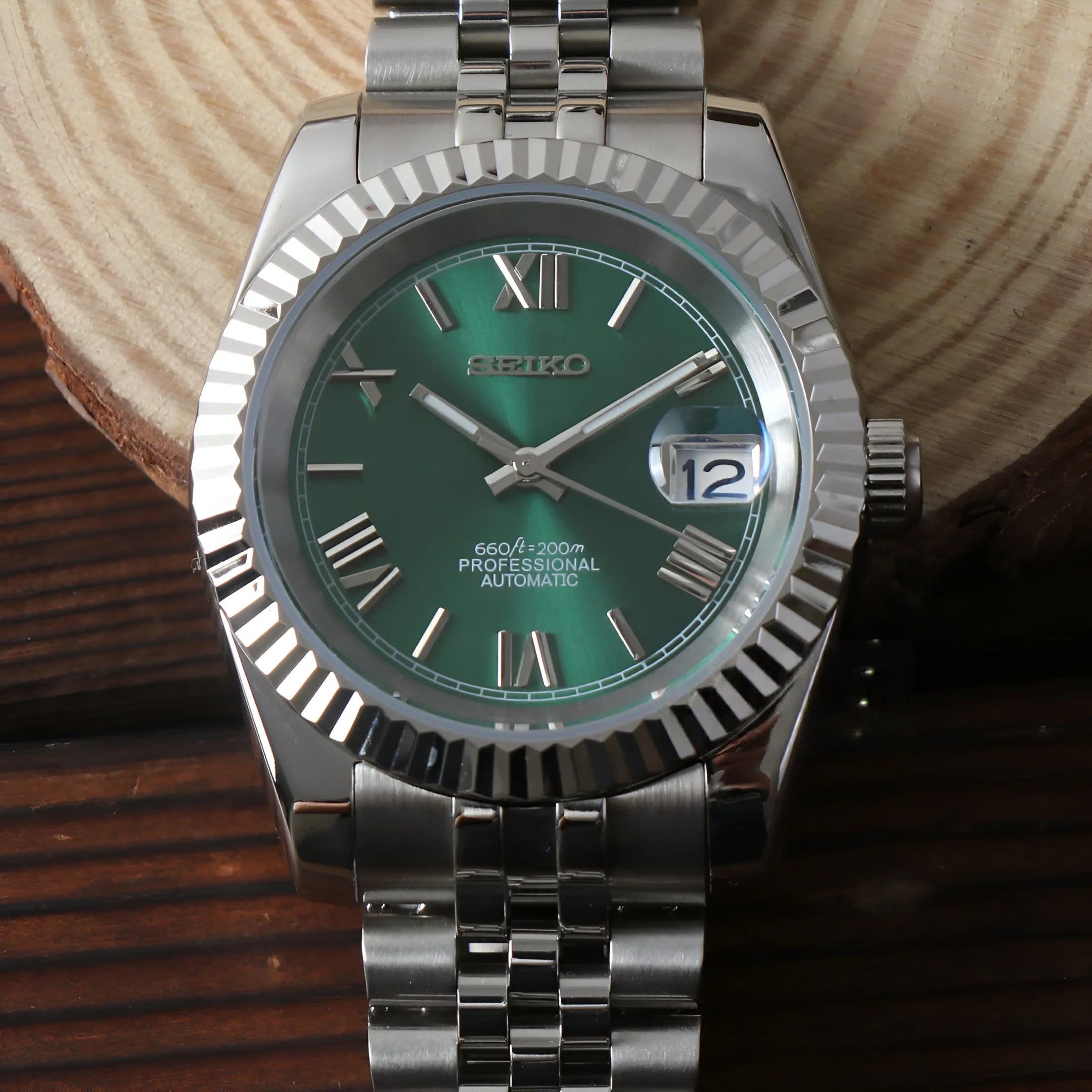 Seiko Green Roman Datejust MOD