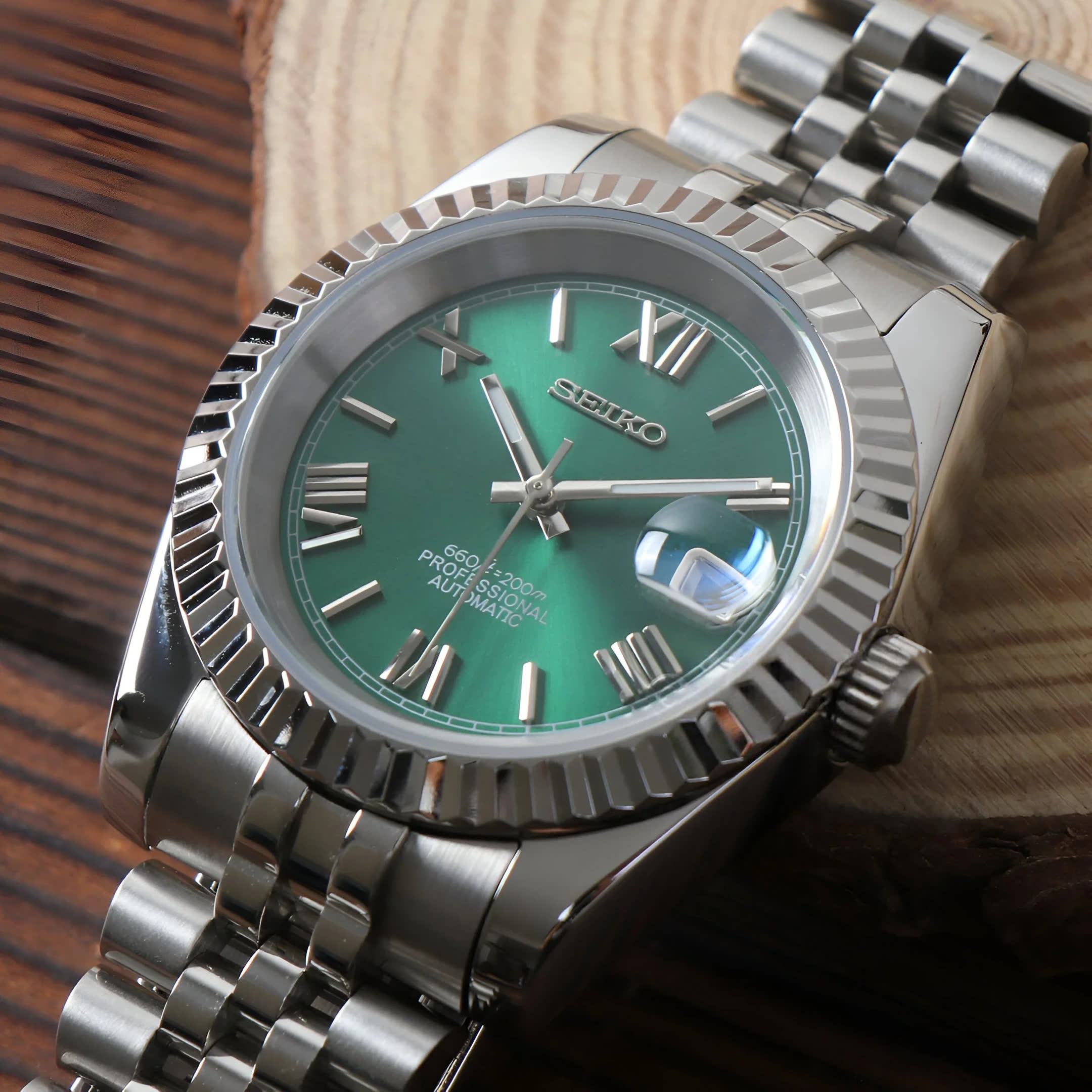 Seiko Green Roman Datejust MOD