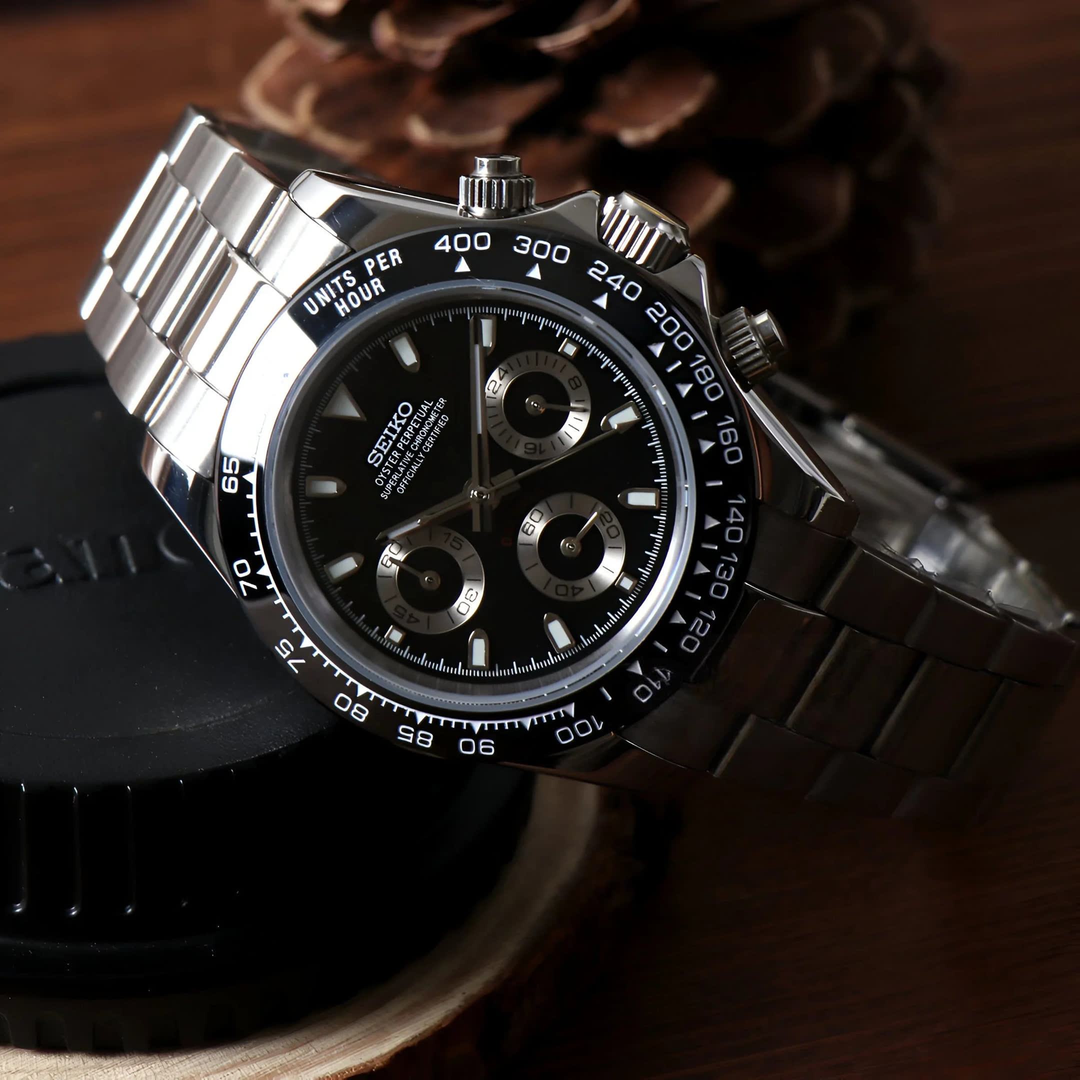 Seiko Black Panda Daytona MOD